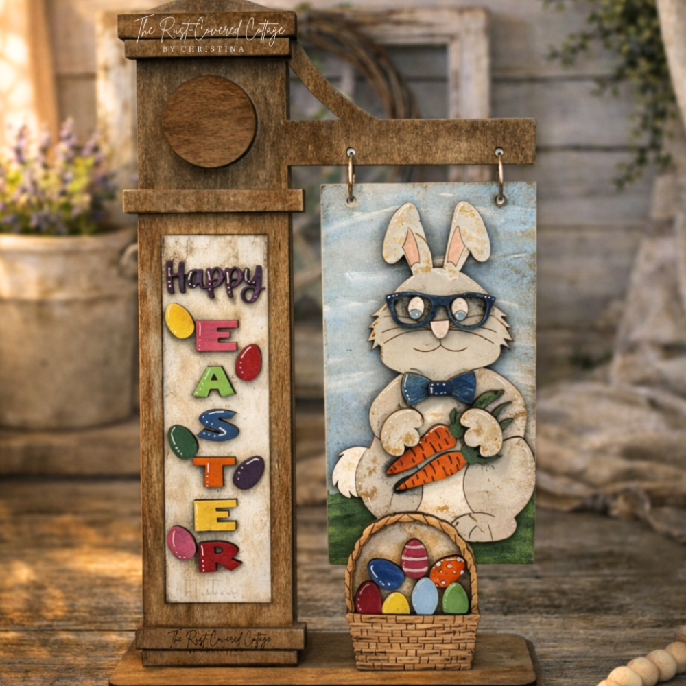 Happy Easter Standing Post Insert Wood Kit