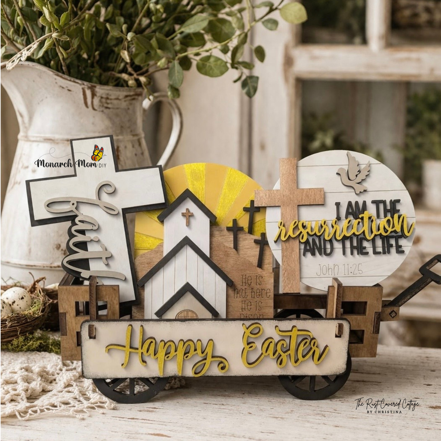Happy Easter Wagon Insert Wood Kit
