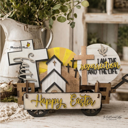 Happy Easter Wagon Insert Wood Kit