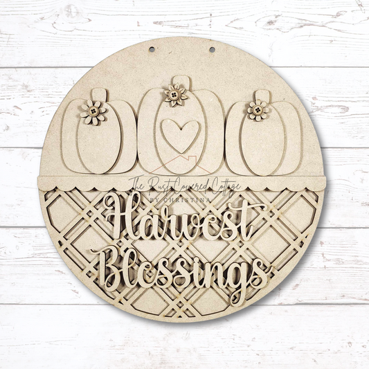 Fall Harvest Door Hanger – Unfinished DIY Wood Kit