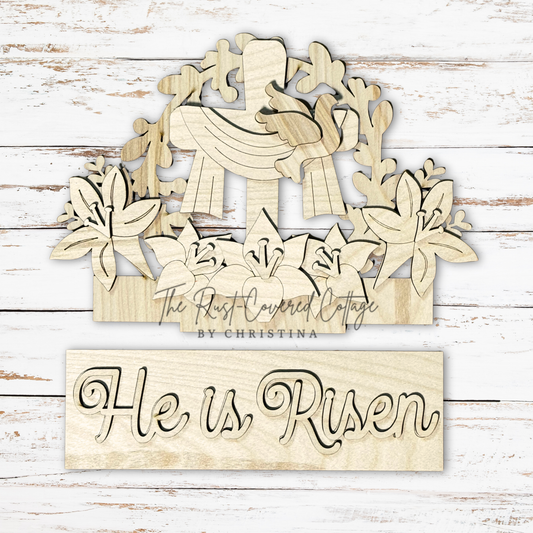 He Is Risen Insert – Interchangeable Window Box – DIY Wood Kit