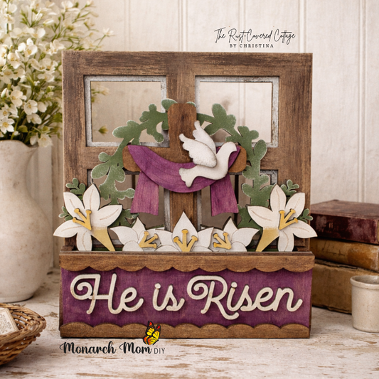 He Is Risen Insert – Interchangeable Window Box – DIY Wood Kit