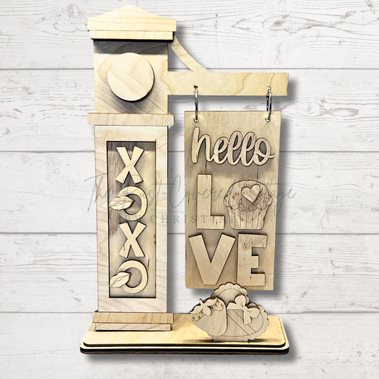 Hello Love Interchangeable Sign Insert – Fits Sign Post Holder (Sold Separately)