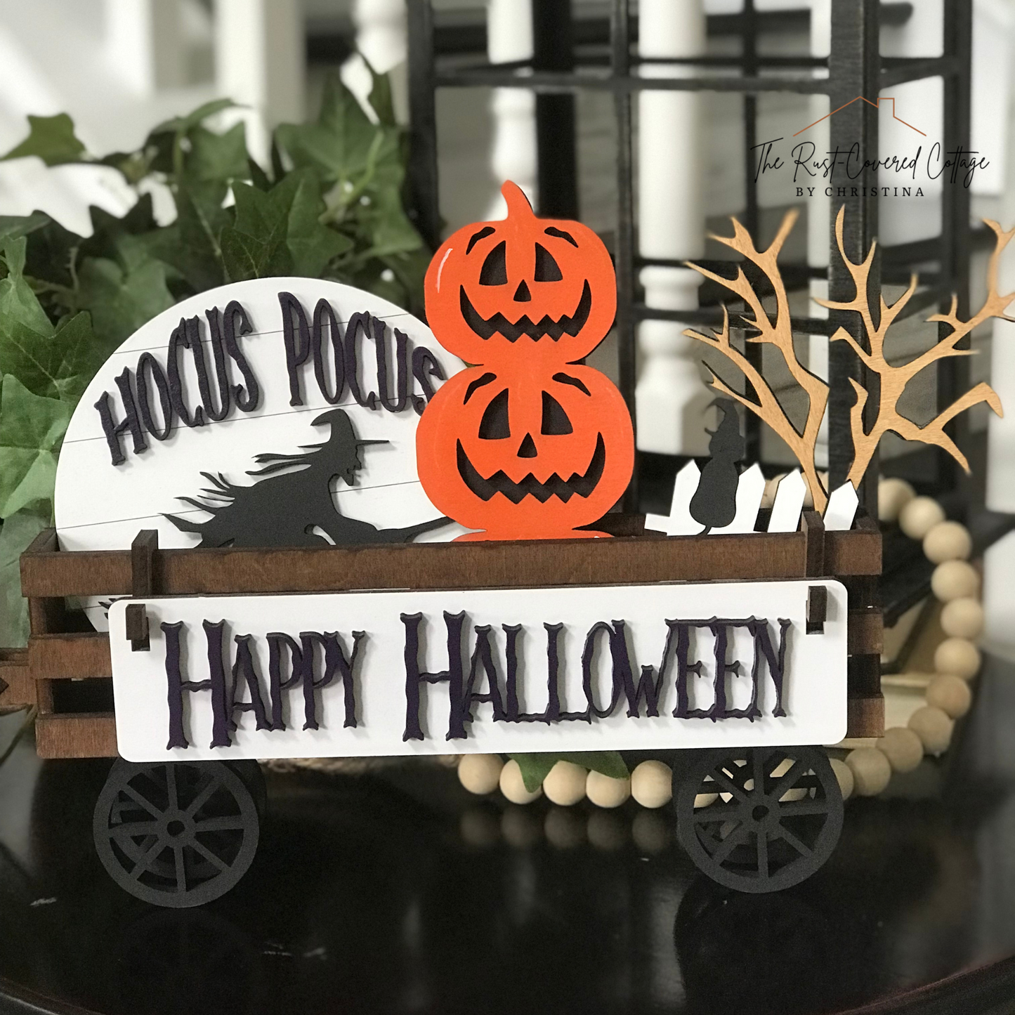 Hocus Pocus Wagon Insert | Halloween DIY Wood Kit – Unfinished | 1/4" Birch | Fits Interchangeable Wagon