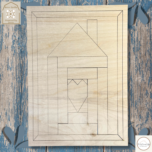 Home Is Where the Heart Is Quilt Block DIY Wood Kit (Layered + Scored Surface)