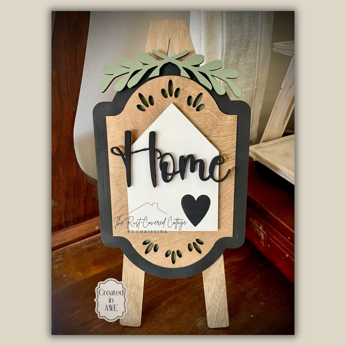 Interchangeable Easel Display with “Home” Insert | DIY Wood Kit