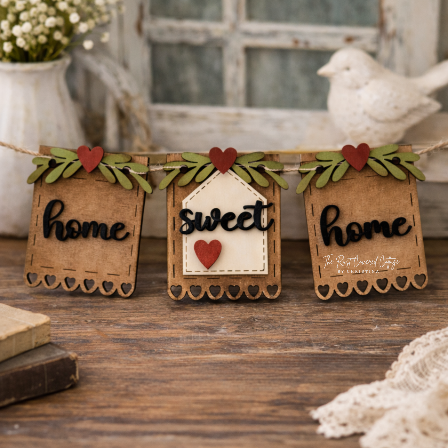 Home Sweet Home Banner Set – Interchangeable Sign Add-On (DIY Wood Kit)