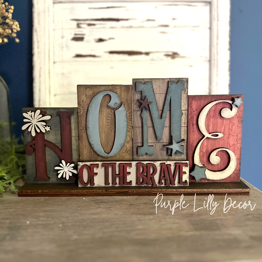 Home of the Brave Word Block