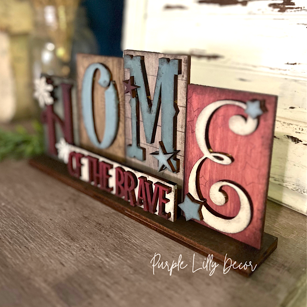 Home of the Brave Word Block