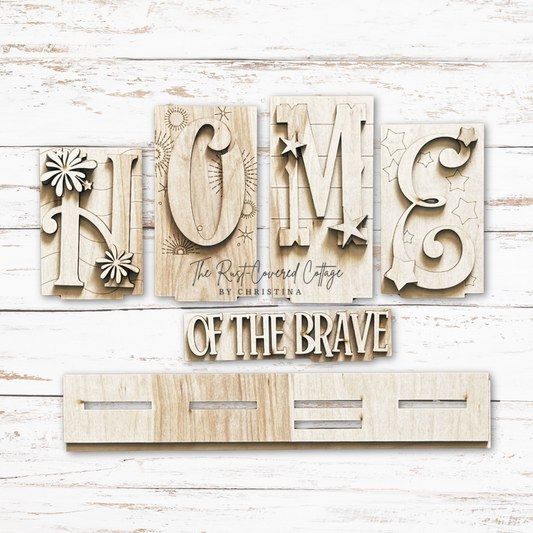 Home of the Brave Word Block