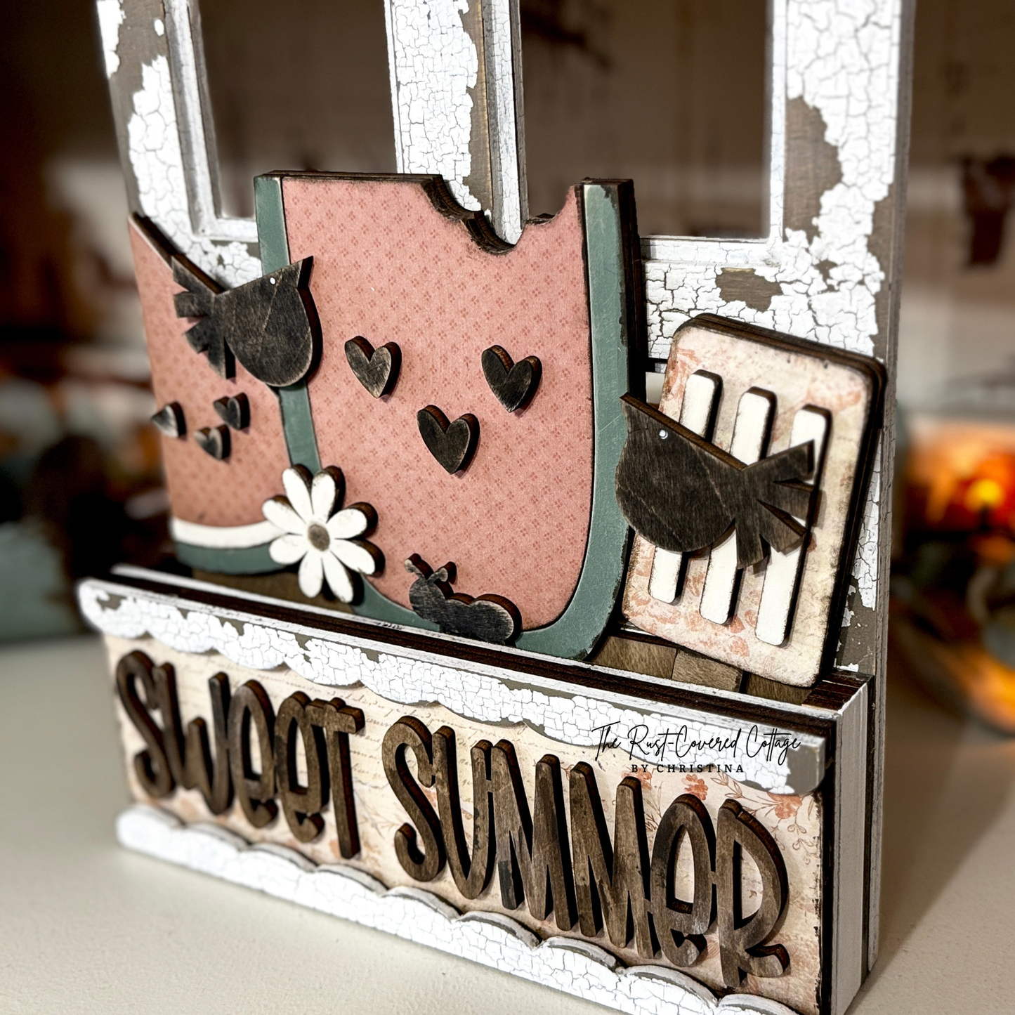 Sweet Summer Insert – Interchangeable Window Box – DIY Wood Kit