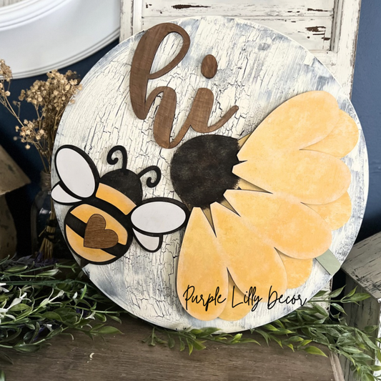 Hi Daisy & Bee Door Hanger