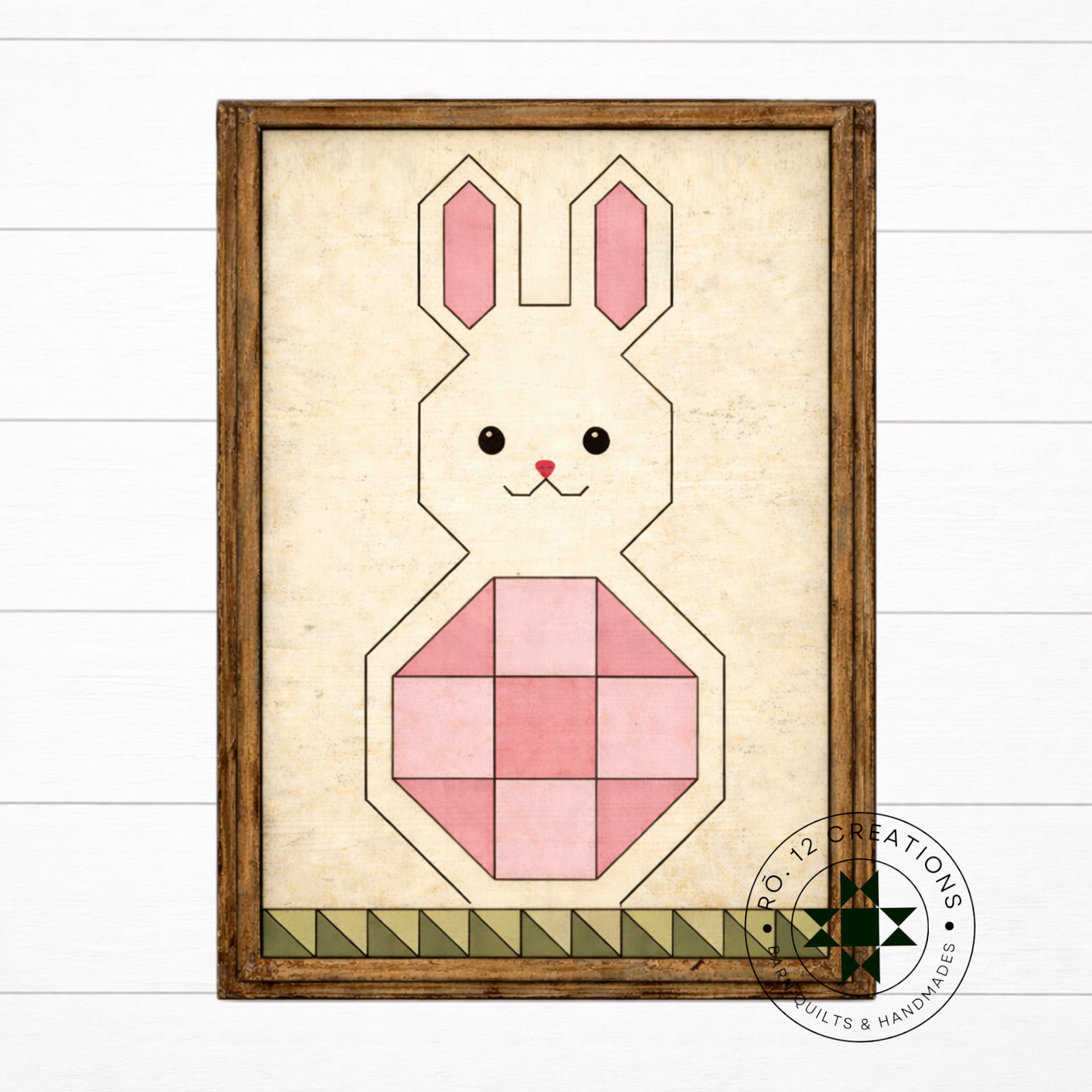 Spring Bunny with Patchwork – Barn Quilt DIY Wood Kit