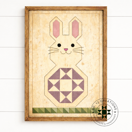 Spring Bunny with Ohio Star – Barn Quilt DIY Wood Kit