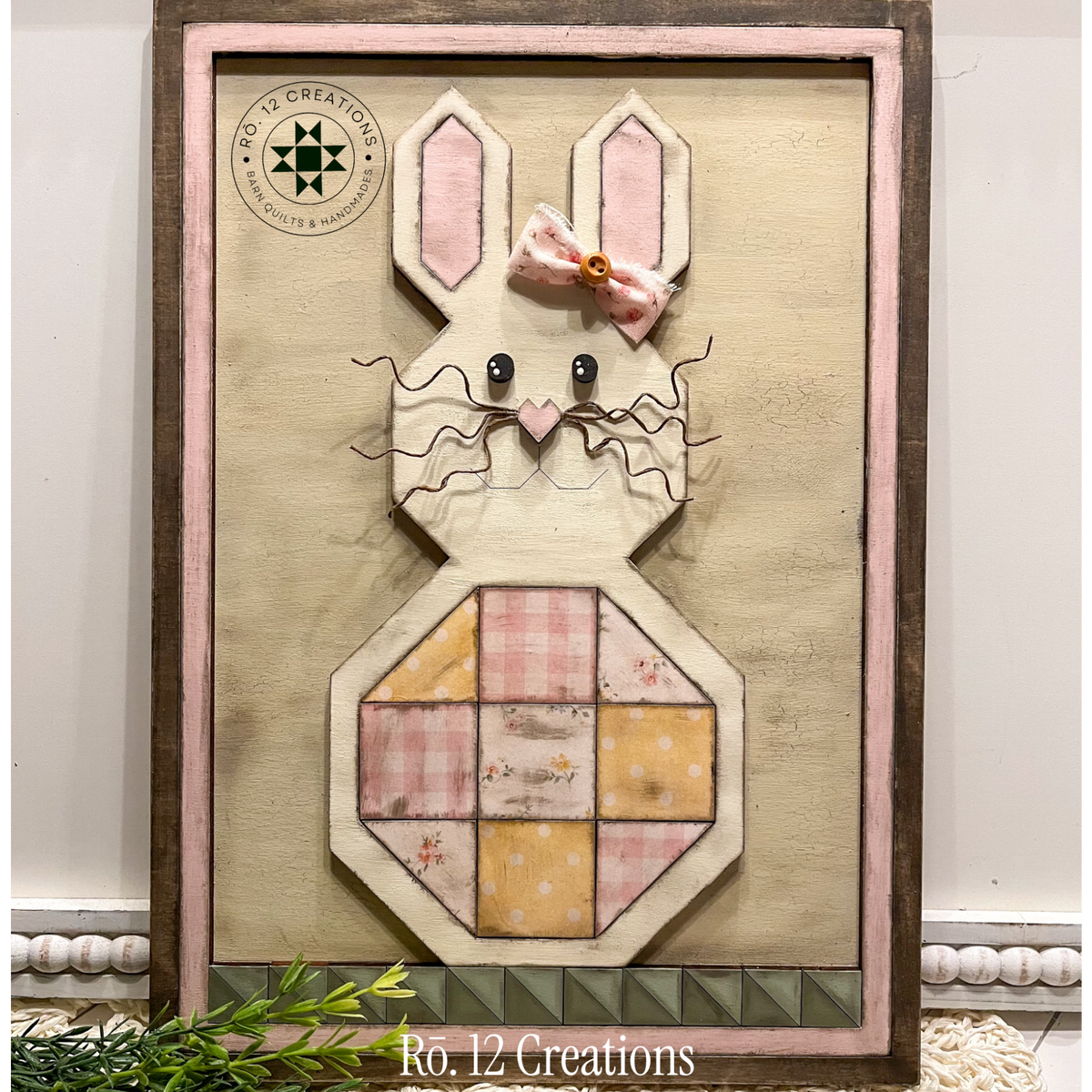 Patchwork Rabbit Quilt Spring Bunny with Patchwork – Barn Quilt DIY Wood Kit – The Rust ...