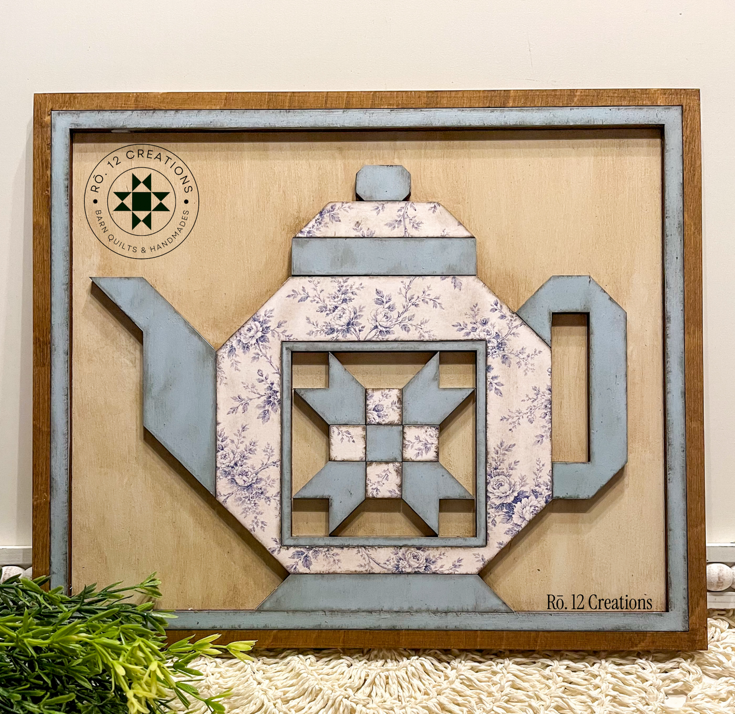 Spring Teapot- Barn Quilt DIY Wood Kit