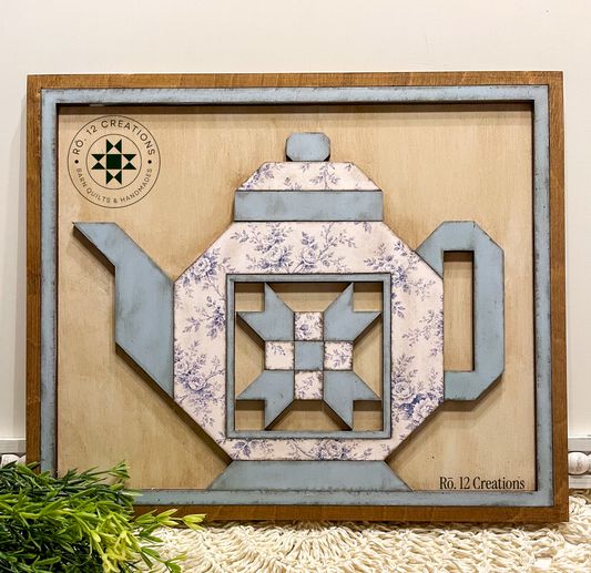 Spring Teapot- Barn Quilt DIY Wood Kit