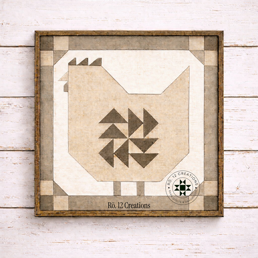 Barnyard Chicken Quilt Block- Barn Quilt DIY Wood Kit