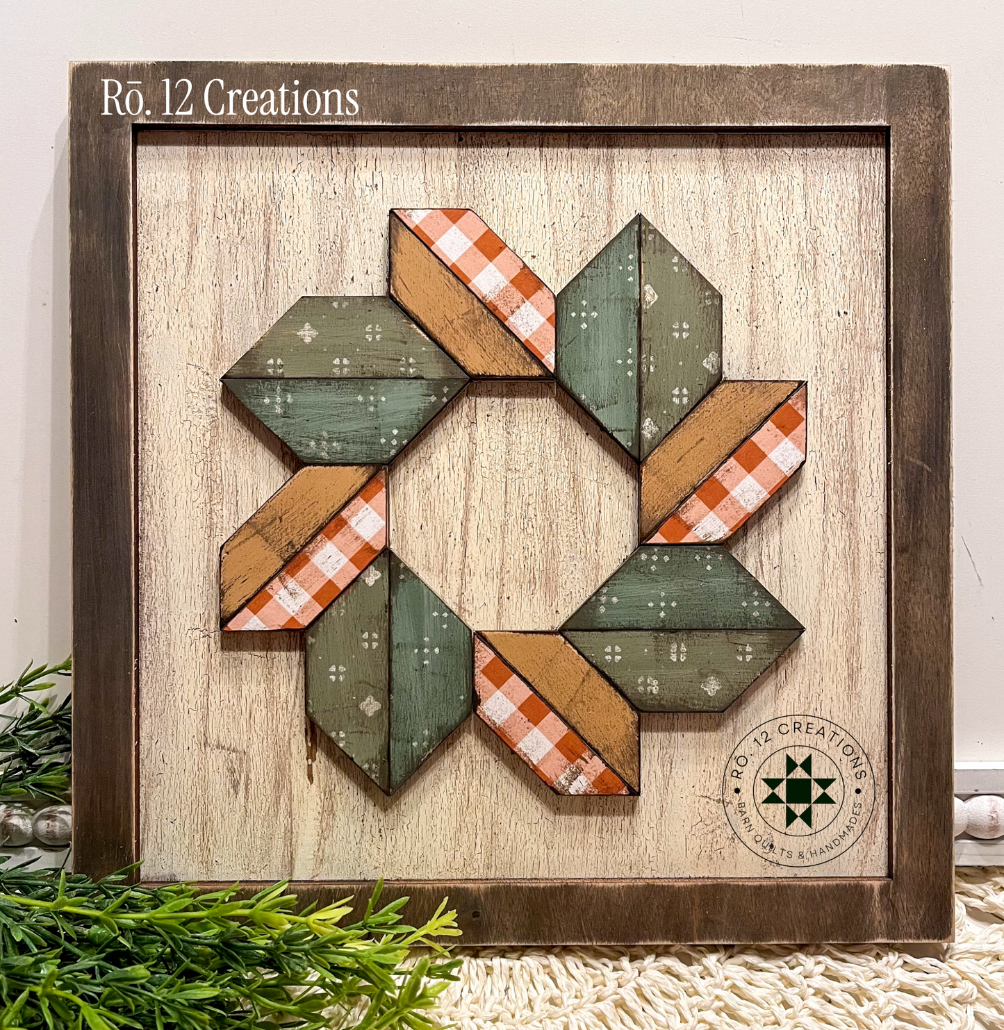 Square Magnolia Leaf Wreath Quilt Block- Barn Quilt DIY Wood Kit
