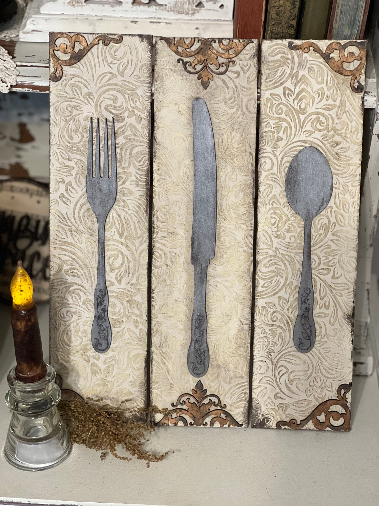 Vintage Silverware Plaques