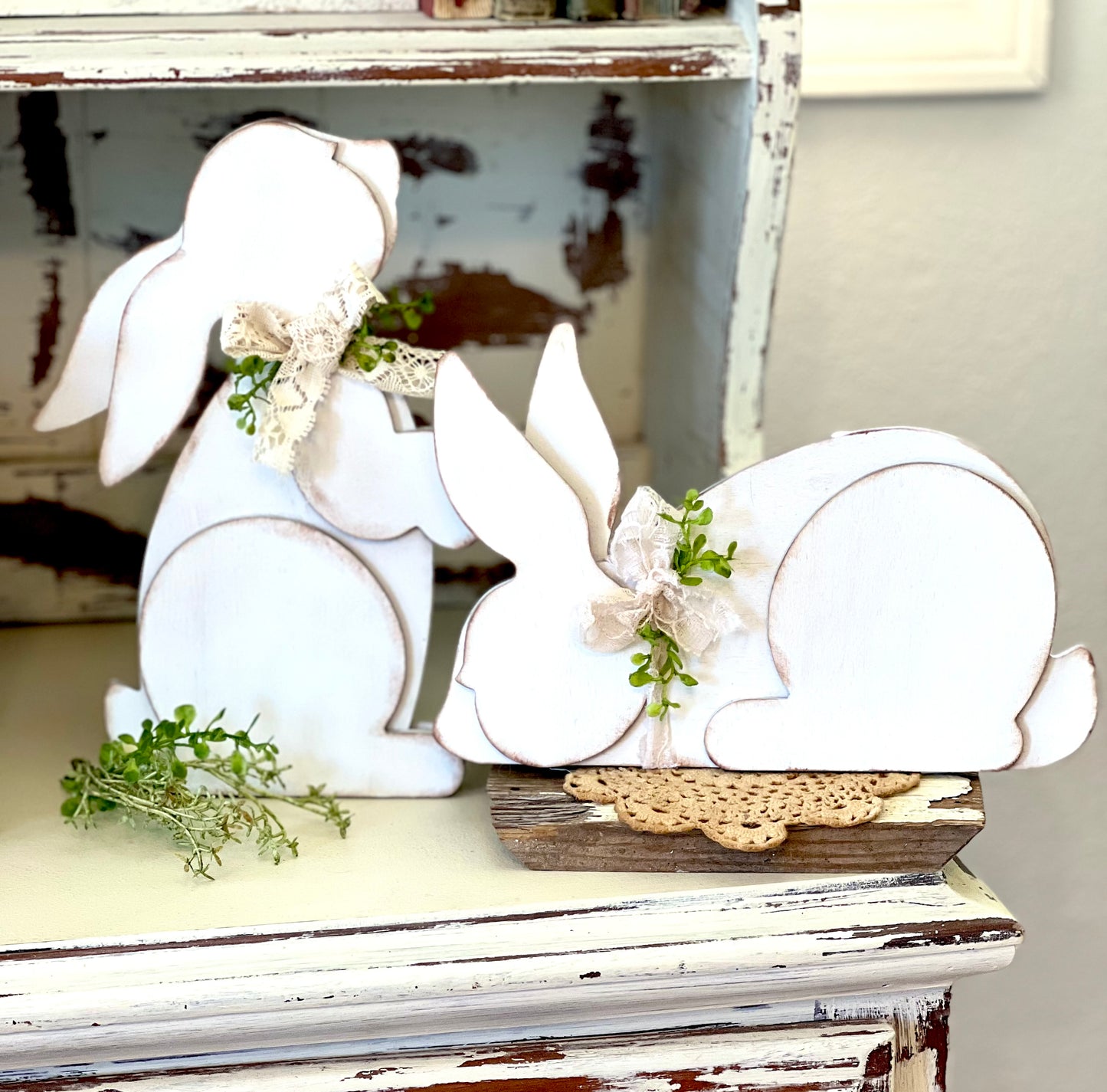 Rustic Bunnies- Shelf sitters