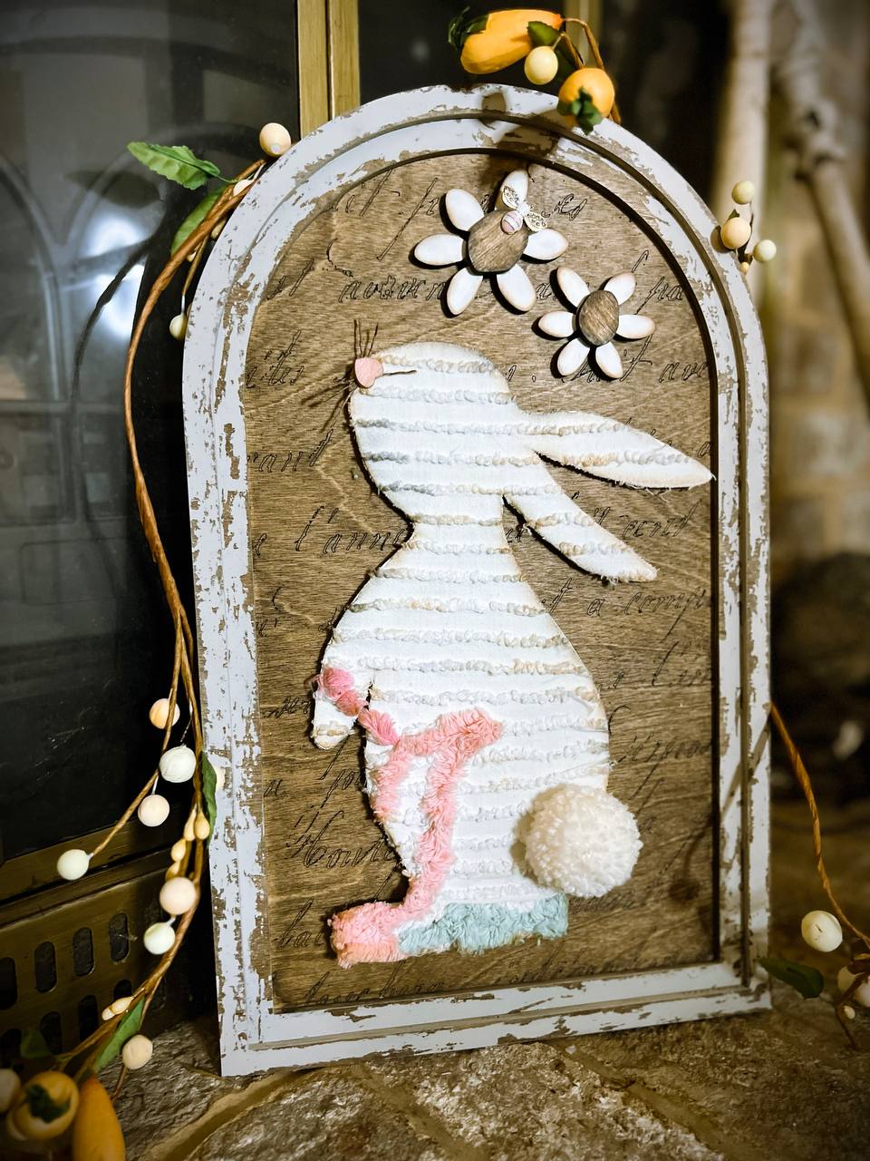 Vintage Bunny with Arched Frame