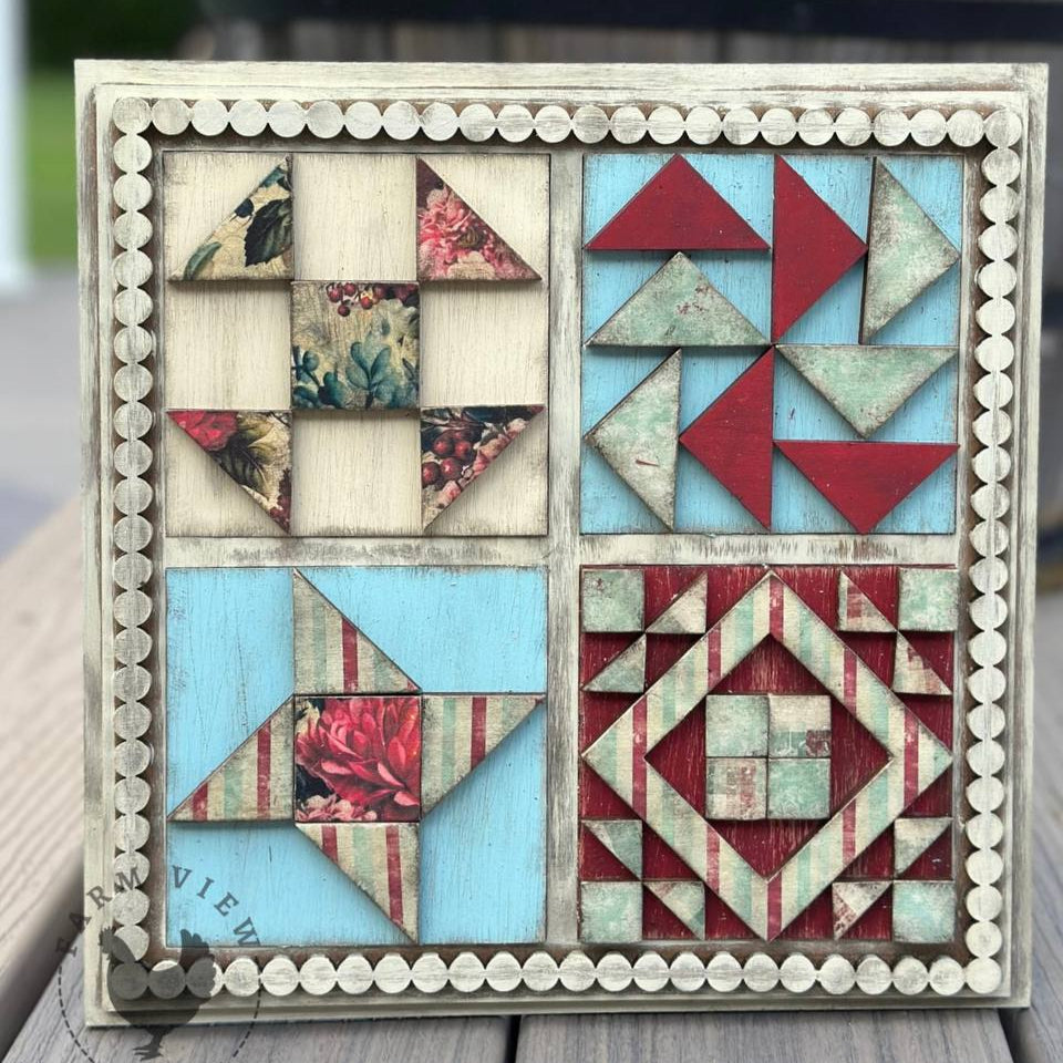 Mini Barn Quilt Blocks | Laser Cut DIY Set - Friendship Star, Shoo Fly, Flying Geese, Garden Path