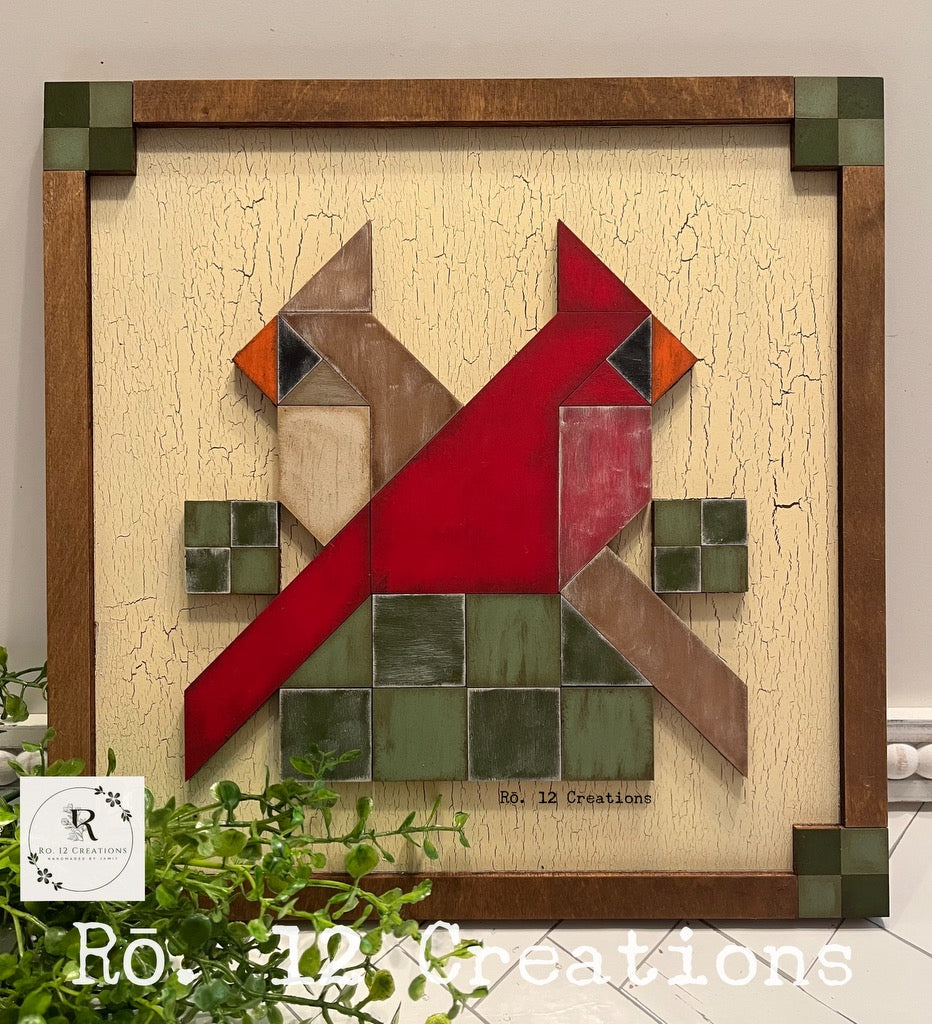 Male & Female Cardinal Quilt Block| DIY Kit