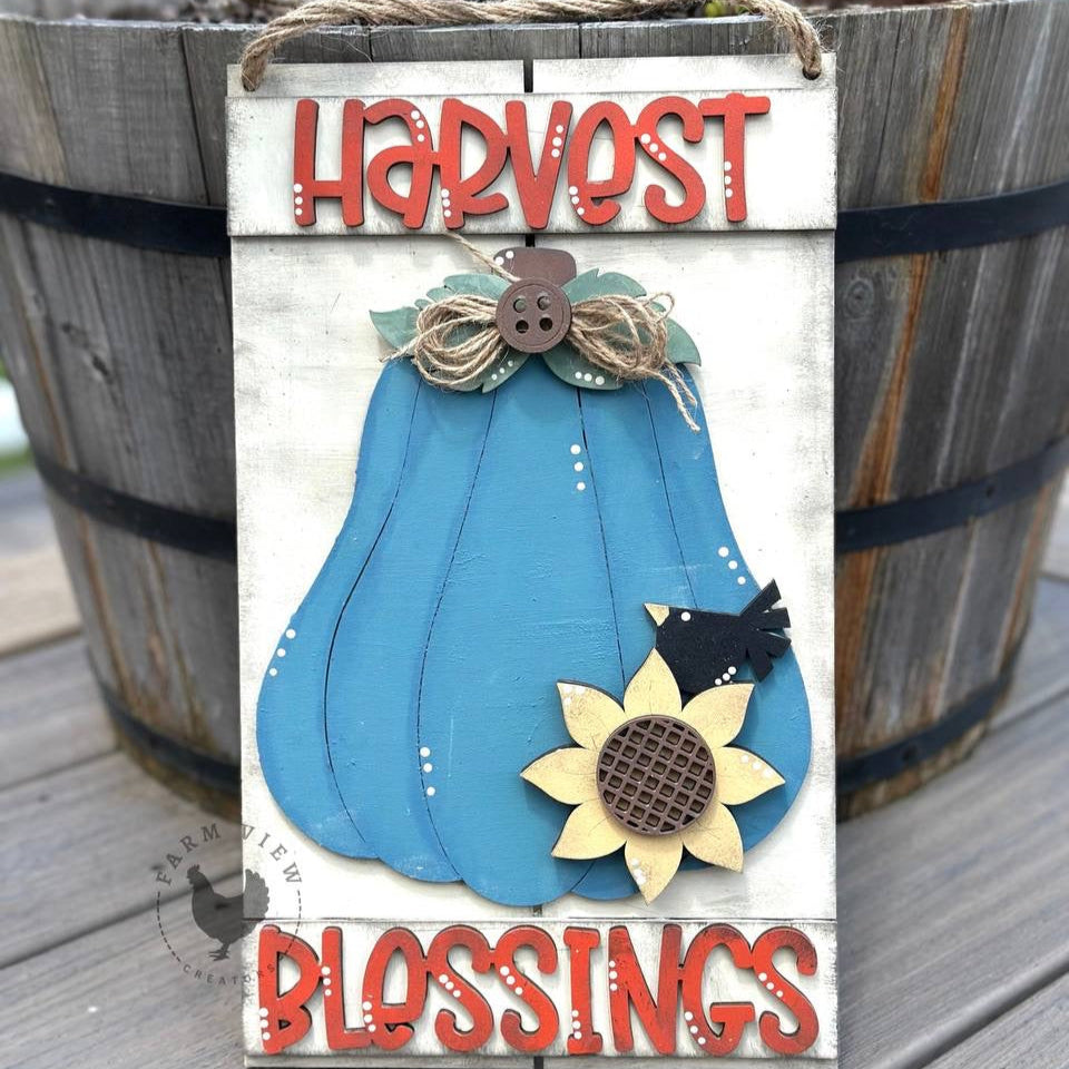 Harvest Blessings Pallet Sign | DIY Fall Wood Kit | Laser Cut 1/4" Birch