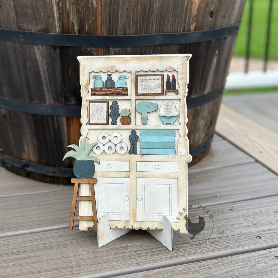 Bathroom Hutch | Cottage Hutch Series | DIY Wood Kit
