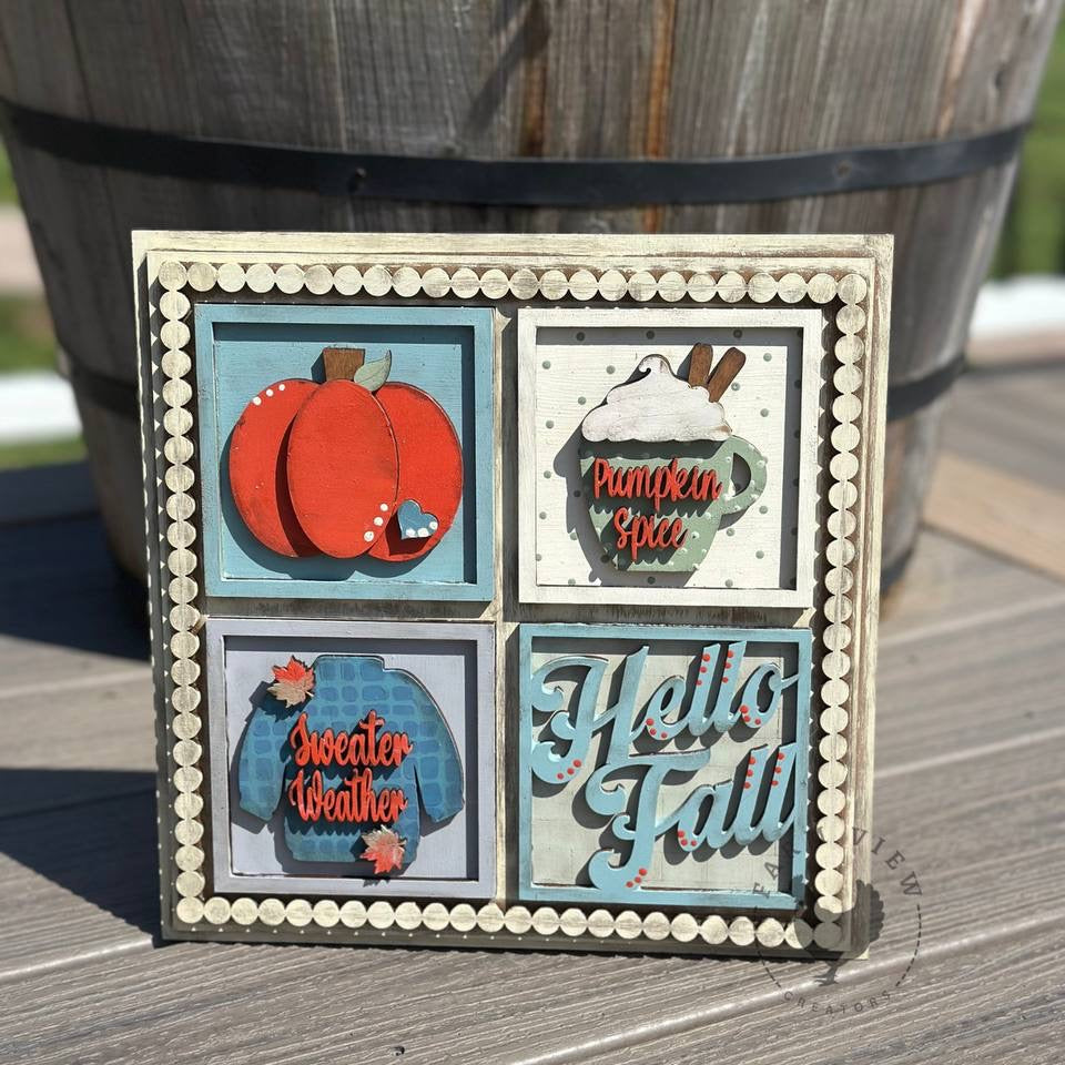 Fall Kit Sign Hello Fall Mini Signs DIY Kit – Autumn Wood Decor – The Rust-Covered ...