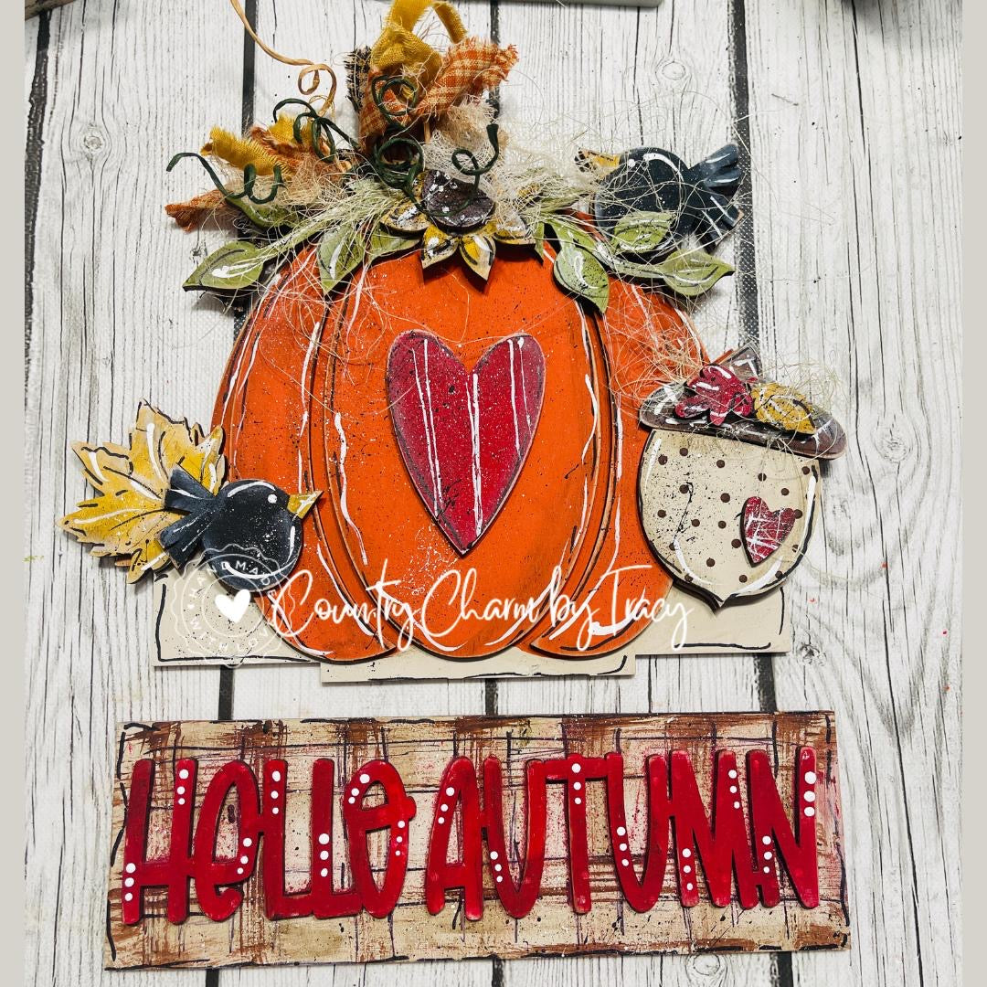 Hello Autumn Window Box Insert | DIY Fall Wood Kit | Fits Interchangeable Window Box