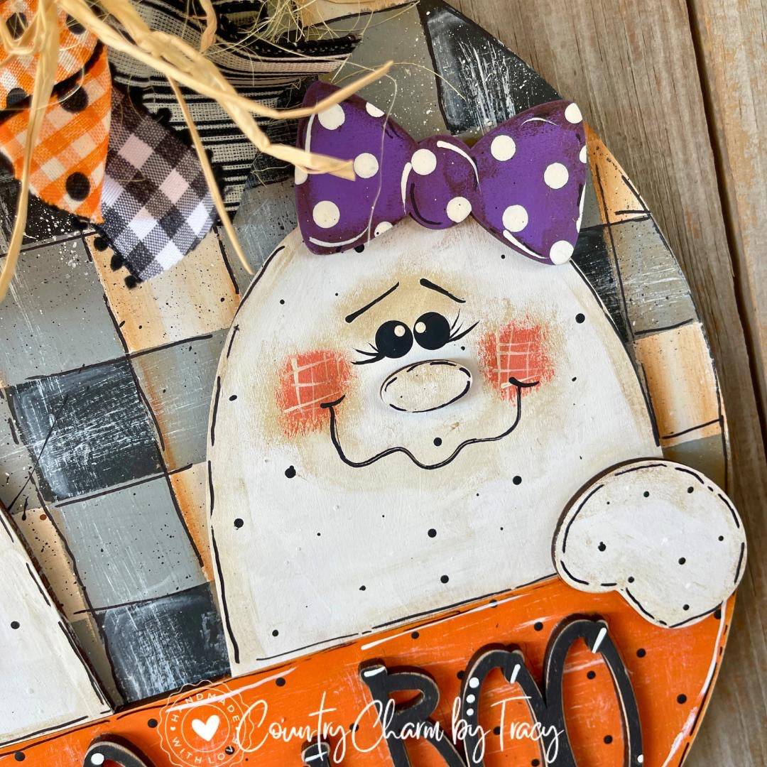 Just Say Boo Door Hanger | DIY Halloween Wood Kit | Laser Cut 1/4" Birch