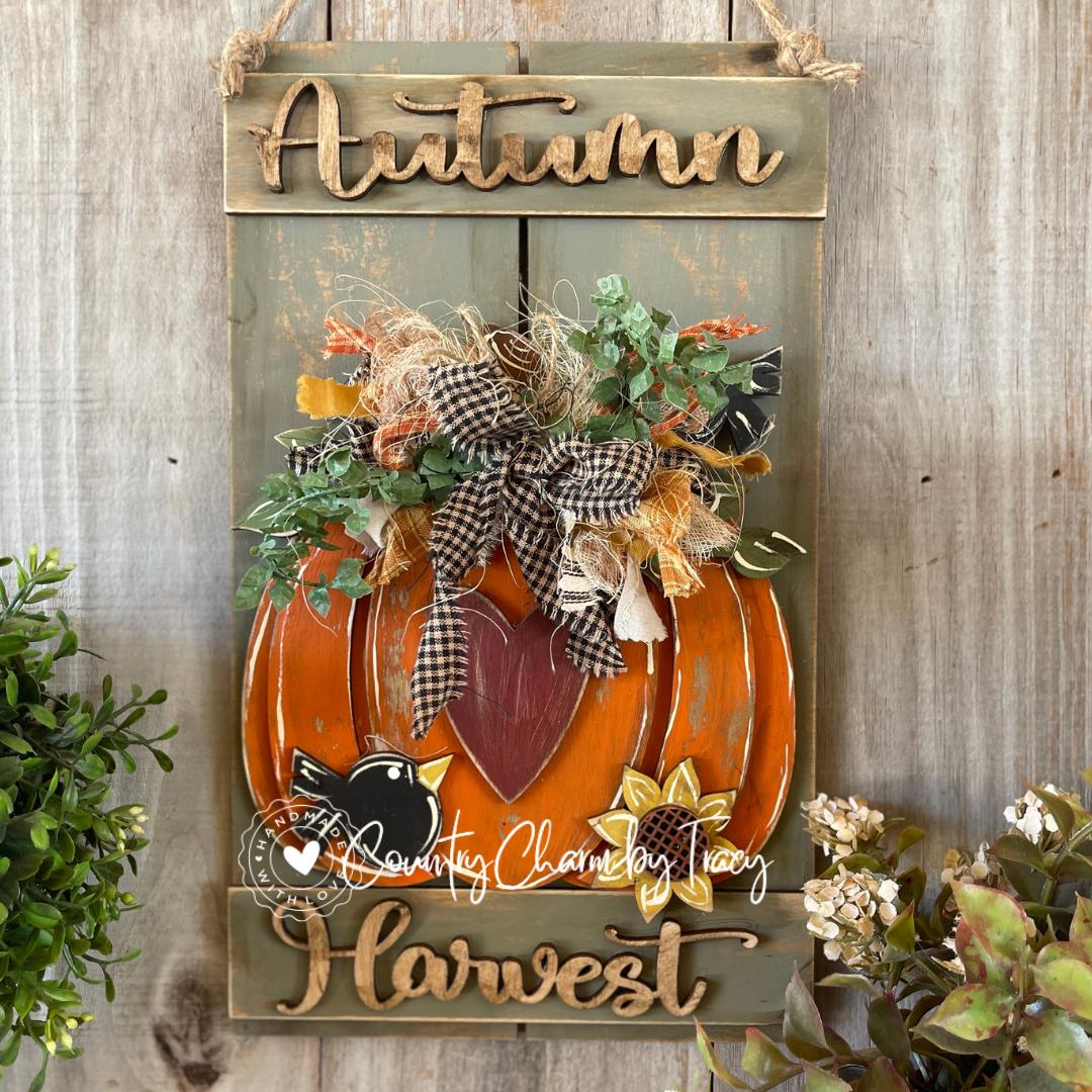 Autumn Harvest Pallet Sign | DIY Fall Wood Kit | Laser Cut 1/4" Birch