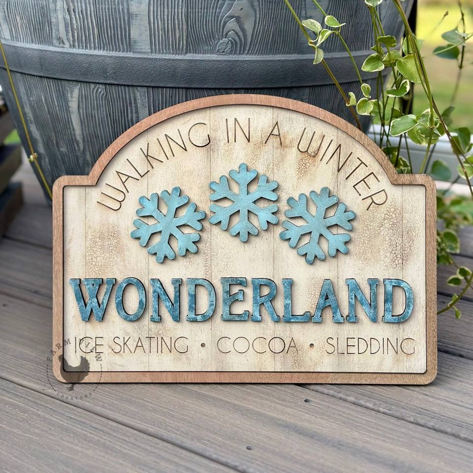 Winter Wonderland Sign | DIY Layered Wood Kit