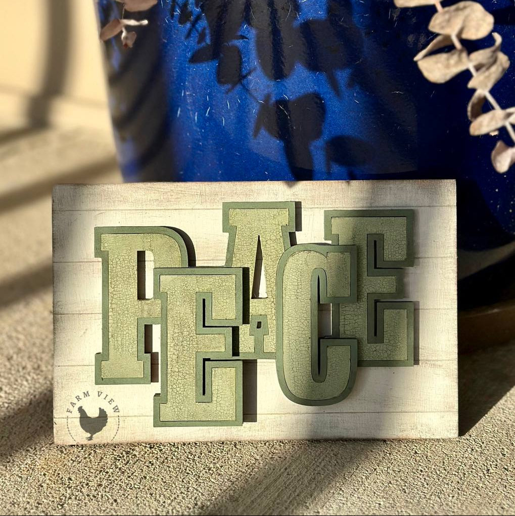 PEACE Insert for Interchangeable Chunky Farmhouse Frame | Layered Christmas Wood Kit