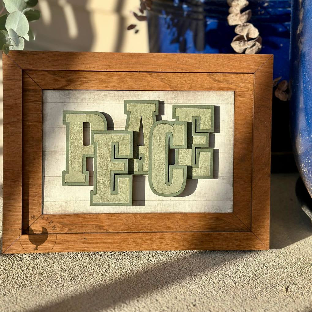 PEACE Insert for Interchangeable Chunky Farmhouse Frame | Layered Christmas Wood Kit