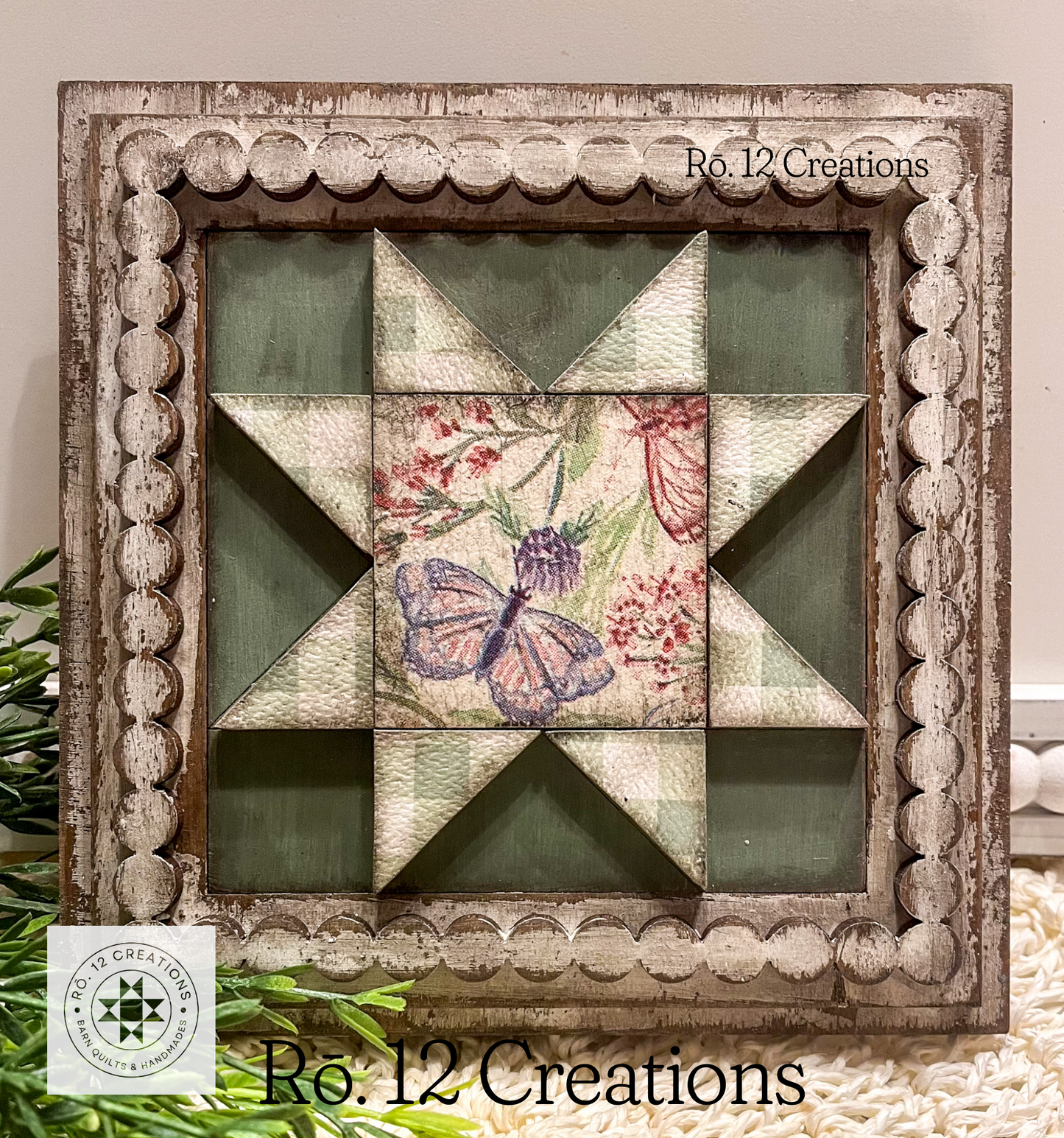 Mini Barn Quilt Block Set - Pinwheel, Ribbon Star, Sawtooth Star & Single Wedding Star