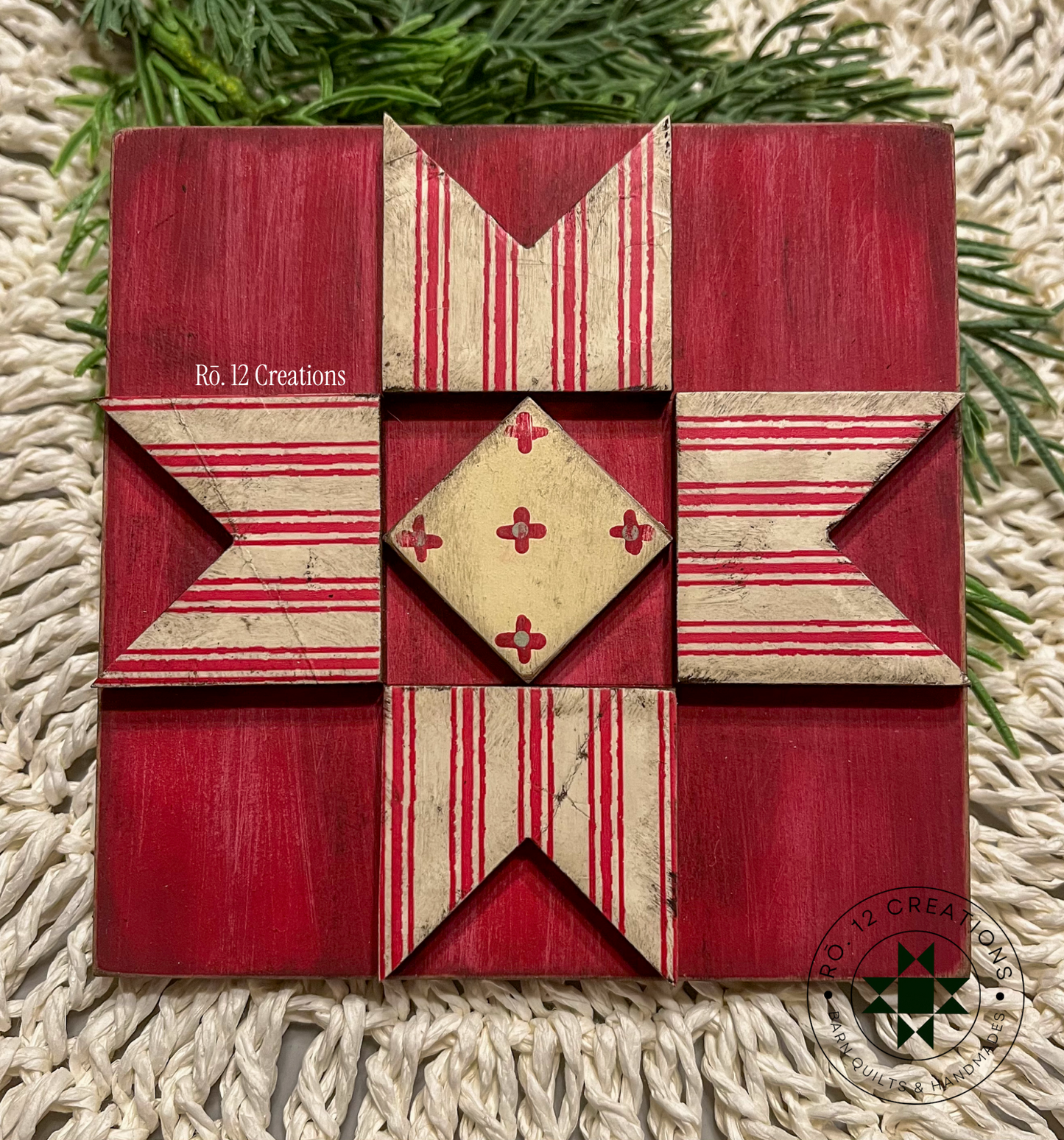 Christmas Mini Quilt Blocks | Set of 4 | Laser Cut DIY Wood Kit | 1/4" Birch, 4.25" Unfinished