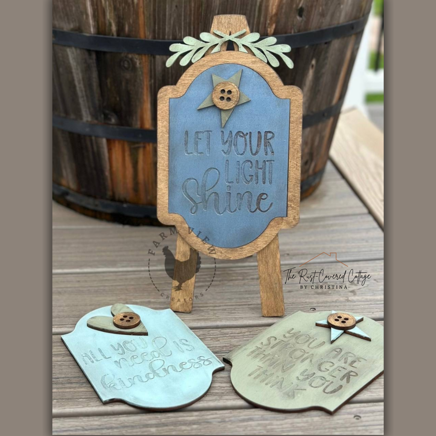 Inspired Trio Easel Insert Set | Laser Cut Wood Kit (Set of 3)