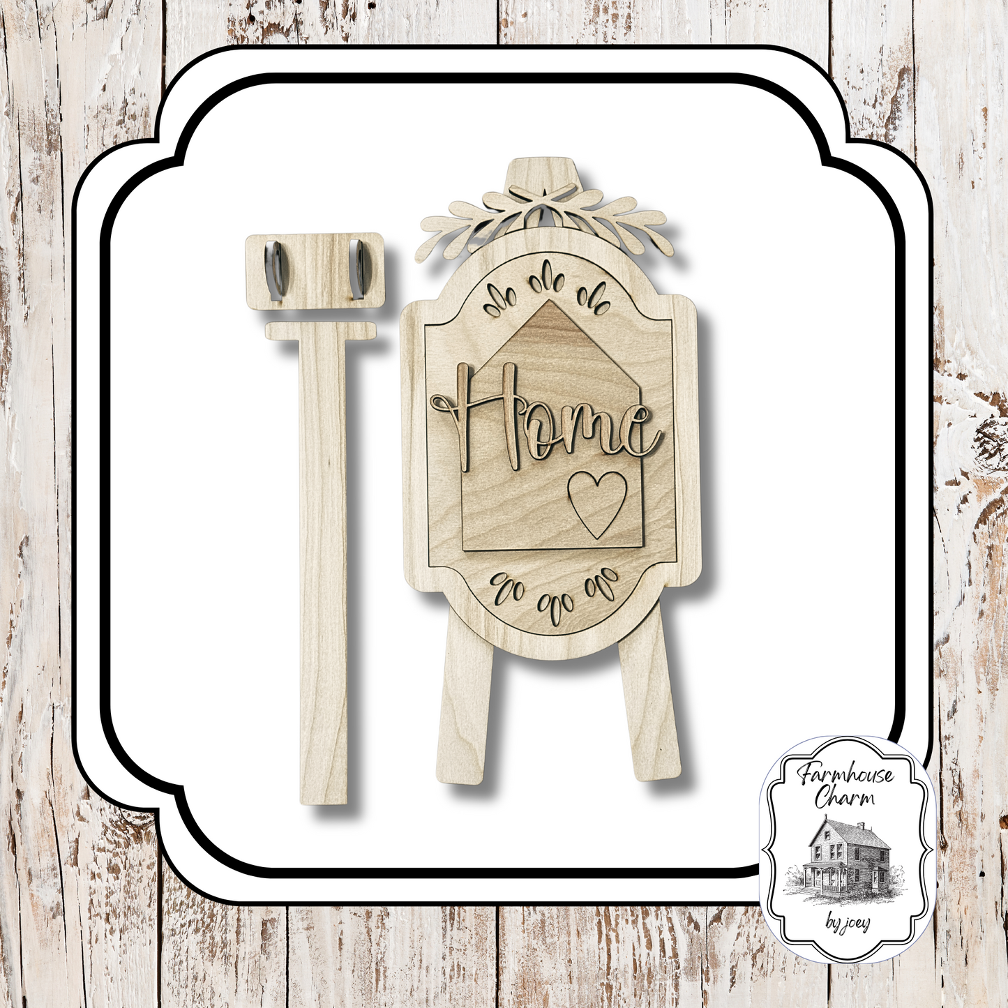 Interchangeable Easel Display with “Home” Insert | DIY Wood Kit