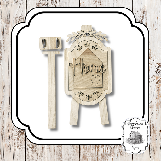 Interchangeable Easel Display with “Home” Insert | DIY Wood Kit