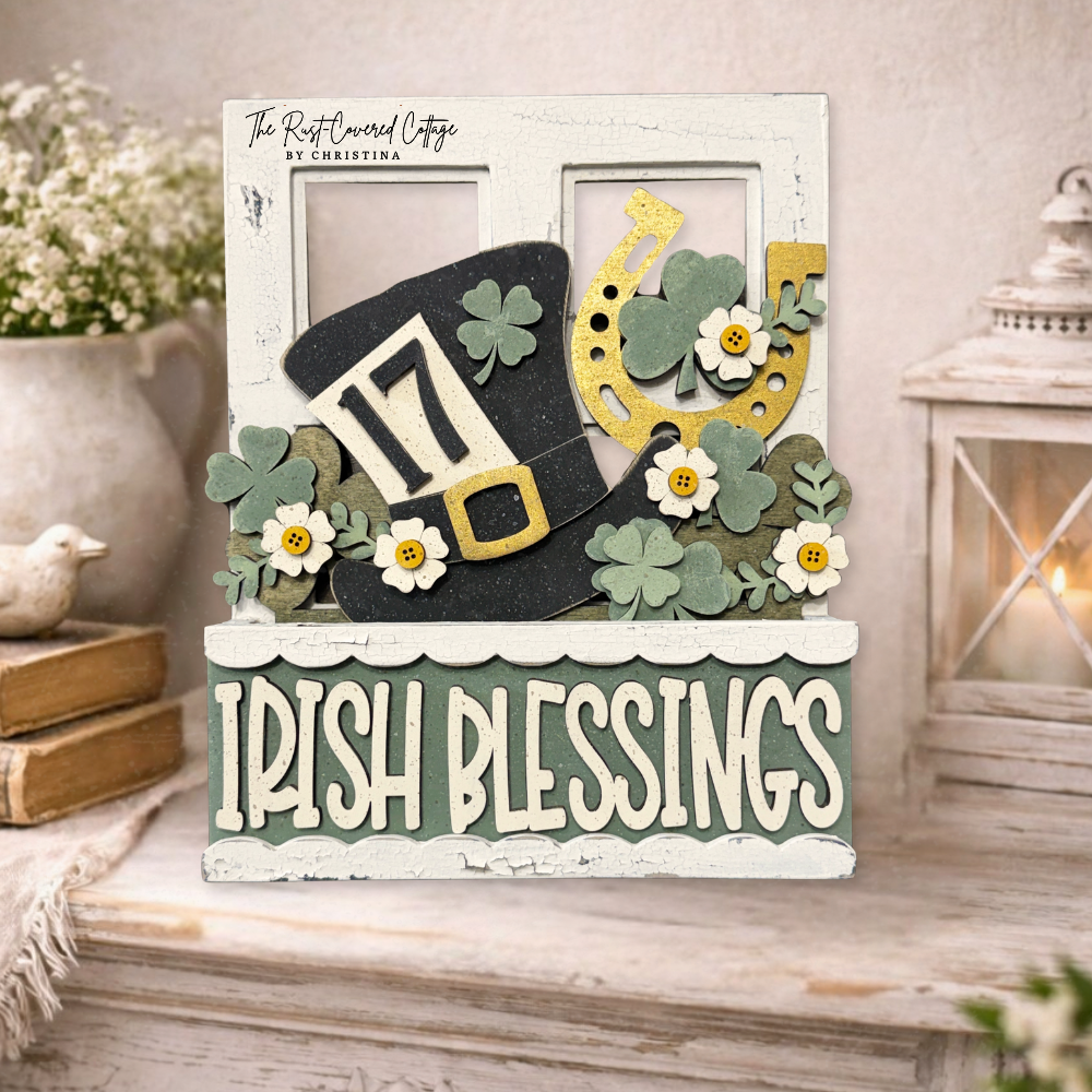 Irish Blessings Insert – Interchangeable Window Box – DIY Wood Kit