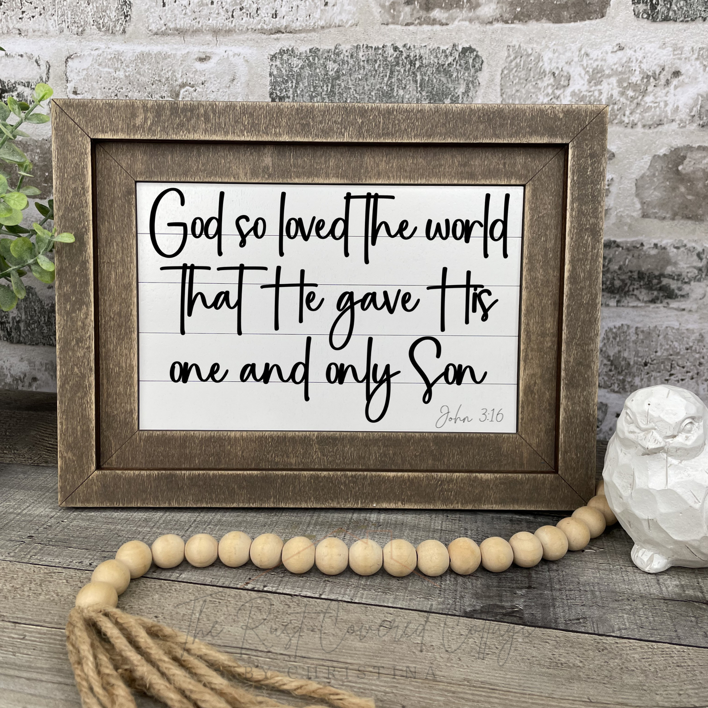 "John 3:16 - God So Loved the World" Farmhouse Frame Insert – DIY Laser Cut Kit