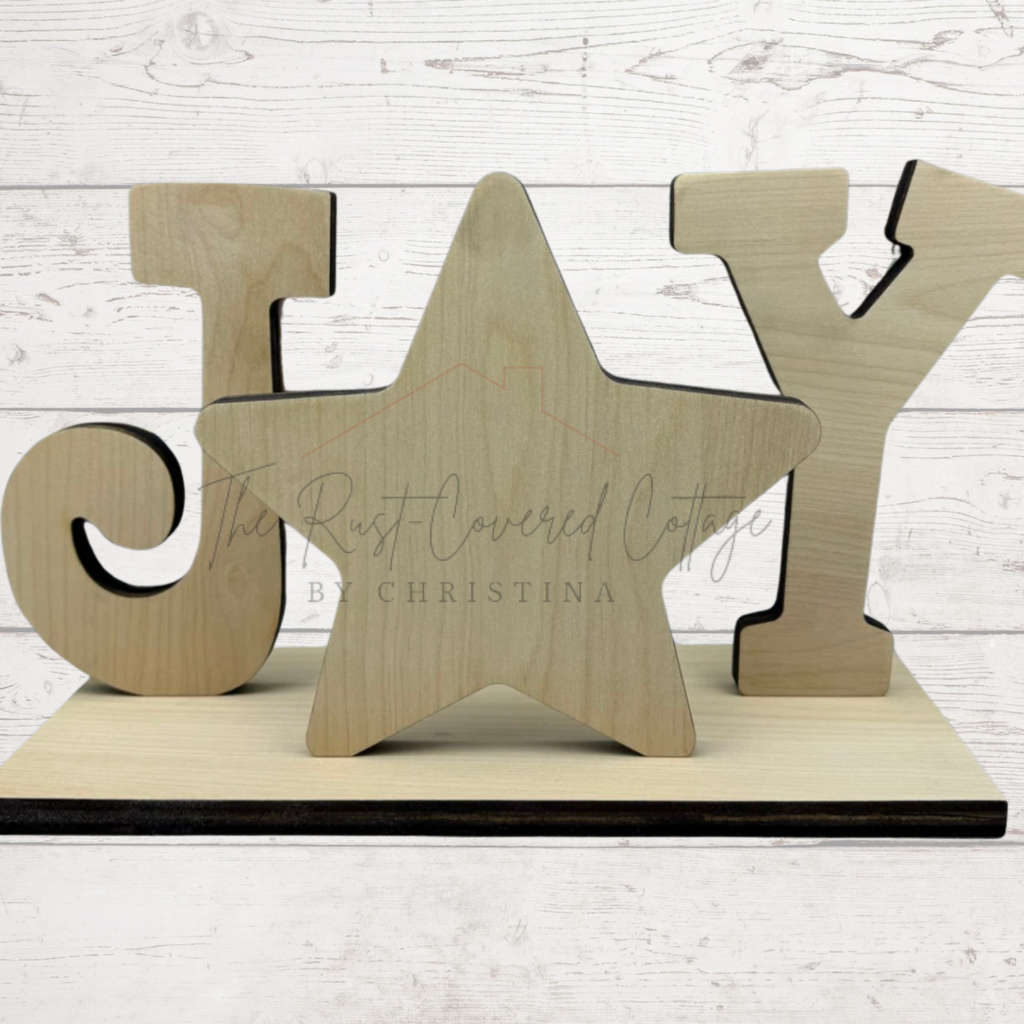 "Joy" Star Shelf Sitter |DIY Wood Kit | Unfinished Laser Cut 1/4" Birch