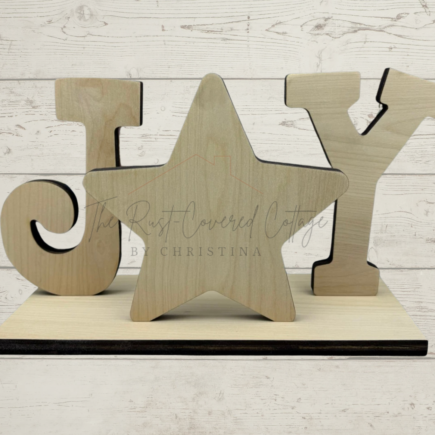 "Joy" Star Shelf Sitter |DIY Wood Kit | Unfinished Laser Cut 1/4" Birch