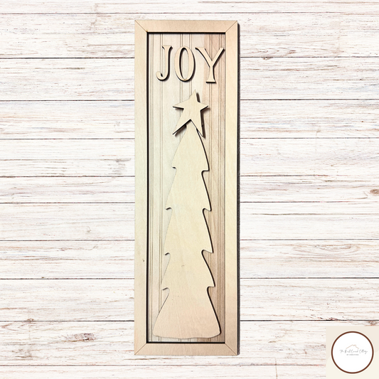 Rustic "JOY" Christmas Tree Sign| DIY Wood Kit