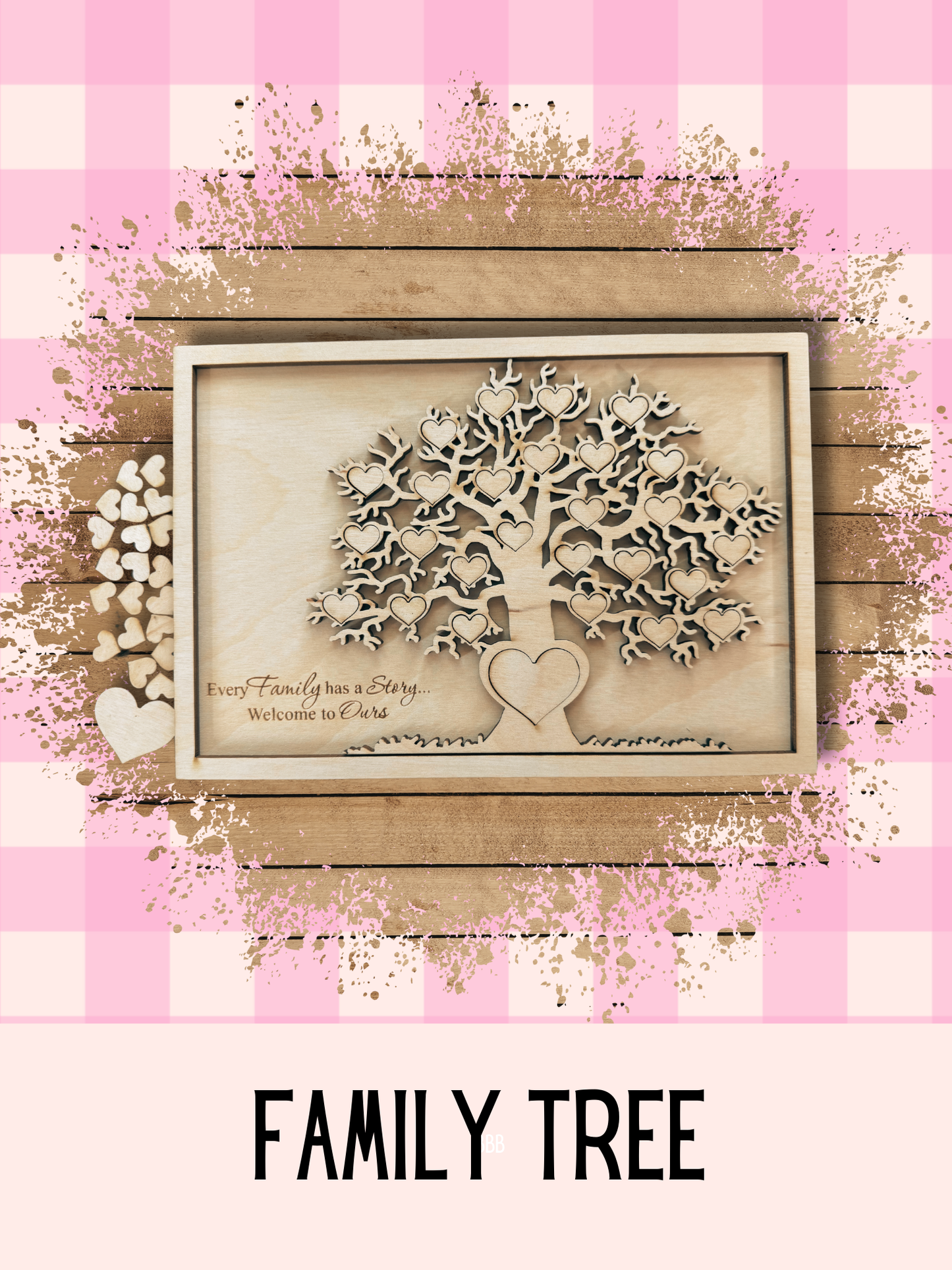 Family Tree| DIY Laser Cut |Birch Wood  – Two Sizes for Wall Art & Journals