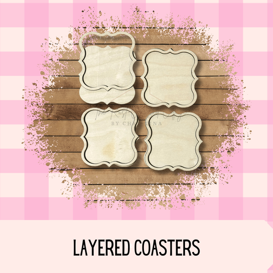 Layered Coasters | DIY Wood Kit for Painting & Decoupage