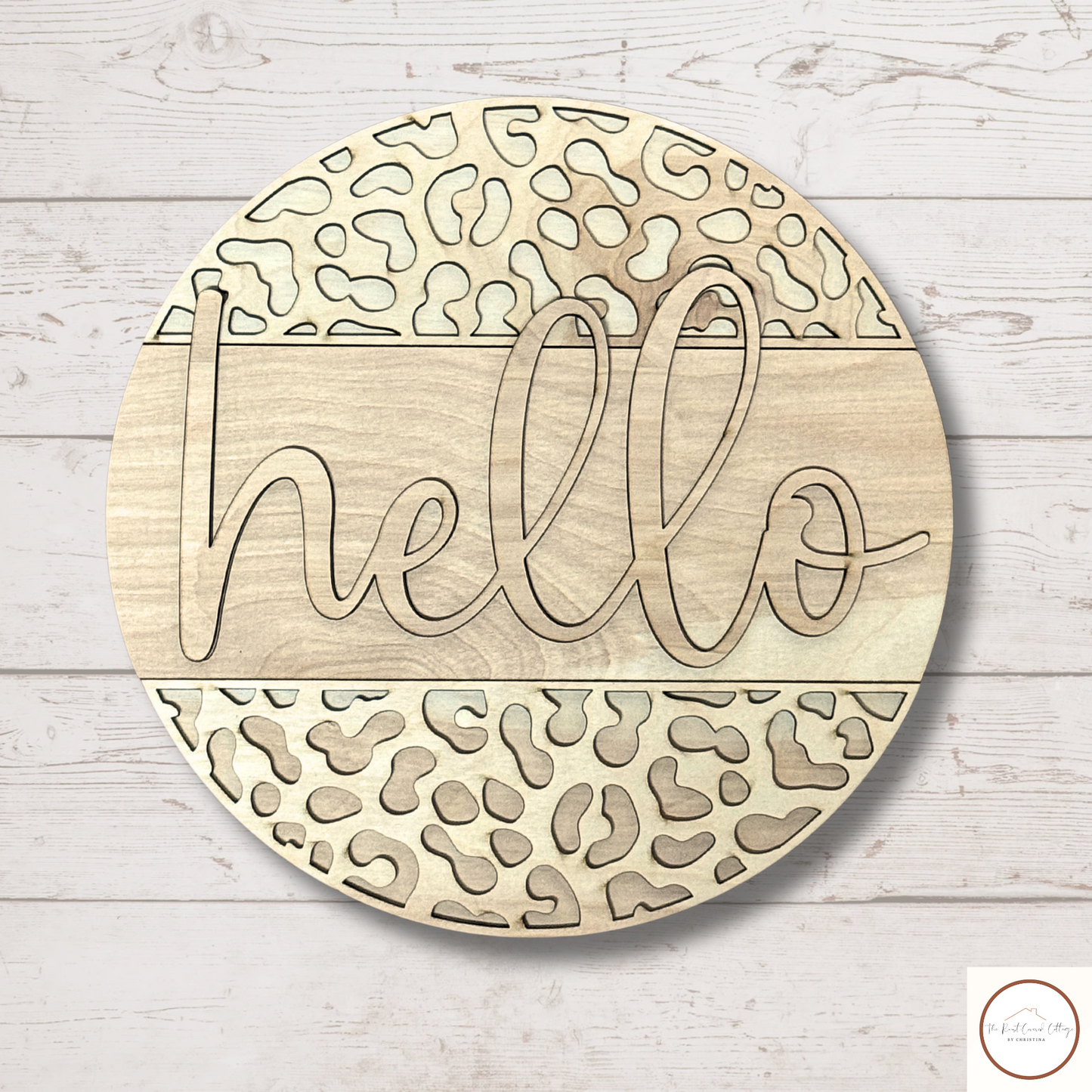 Leopard Hello Round| DIY Wood Kit